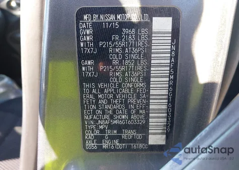 2016 Nissan Juke S from USA, damaged, VIN JN8AF5MR6GT603329